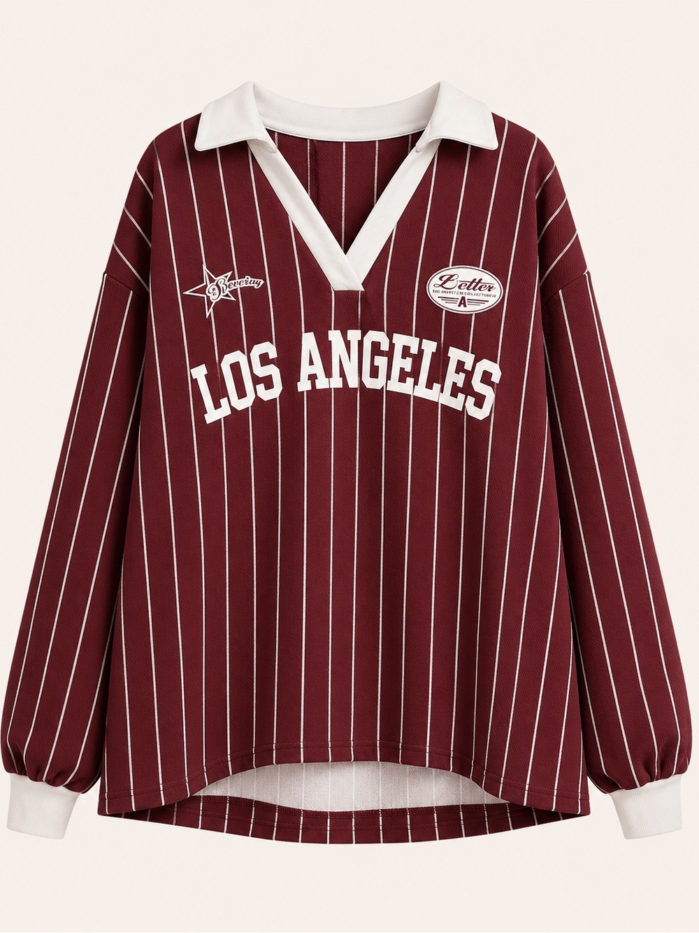 Striped Red and White Los Angeles Pullover